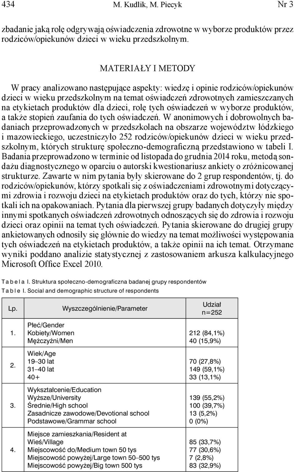 dzieci, rolę tych oświadczeń w wyborze produktów, a także stopień zaufania do tych oświadczeń.