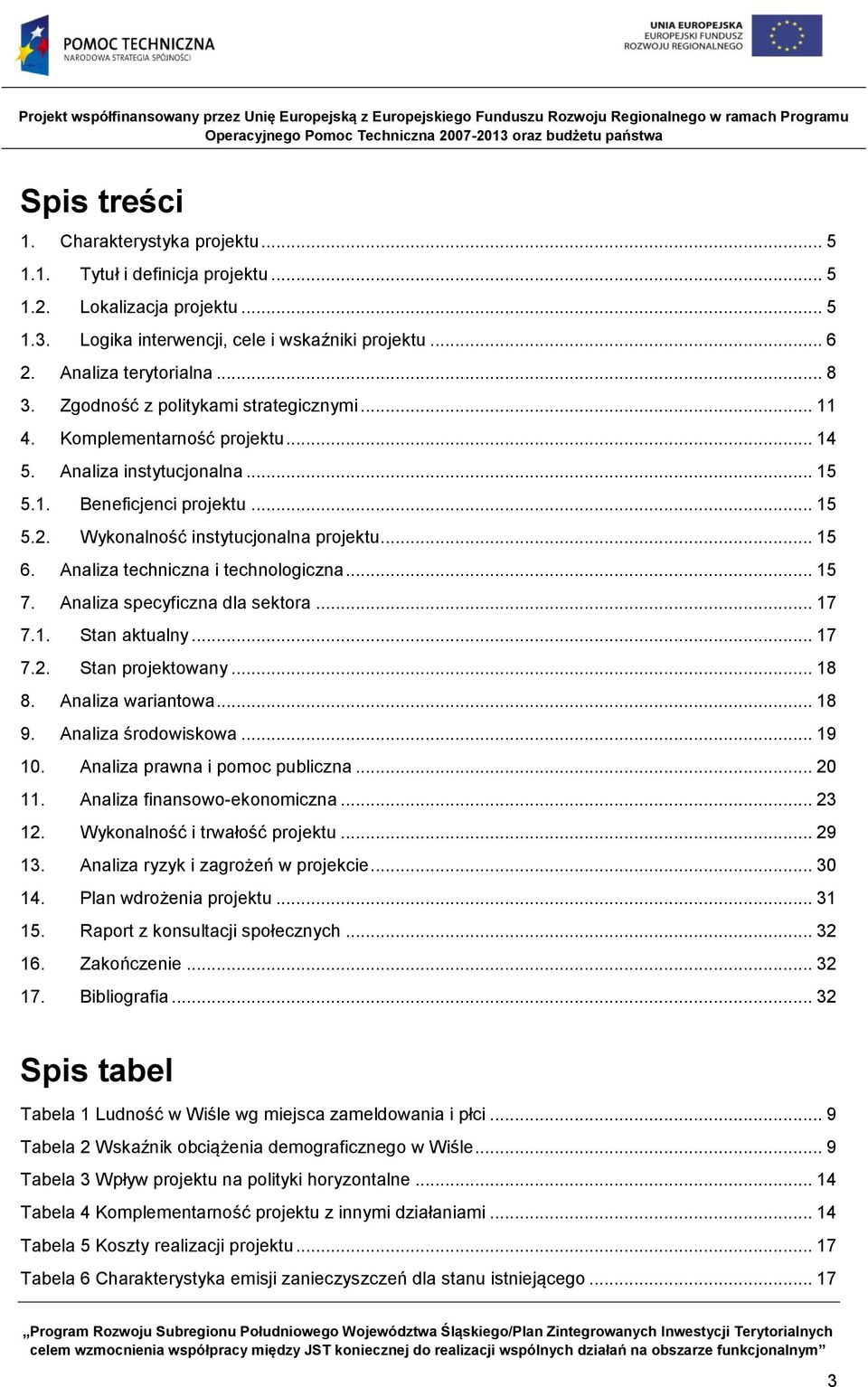 Analiza techniczna i technologiczna... 15 7. Analiza specyficzna dla sektora... 17 7.1. Stan aktualny... 17 7.2. Stan projektowany... 18 8. Analiza wariantowa... 18 9. Analiza środowiskowa... 19 10.