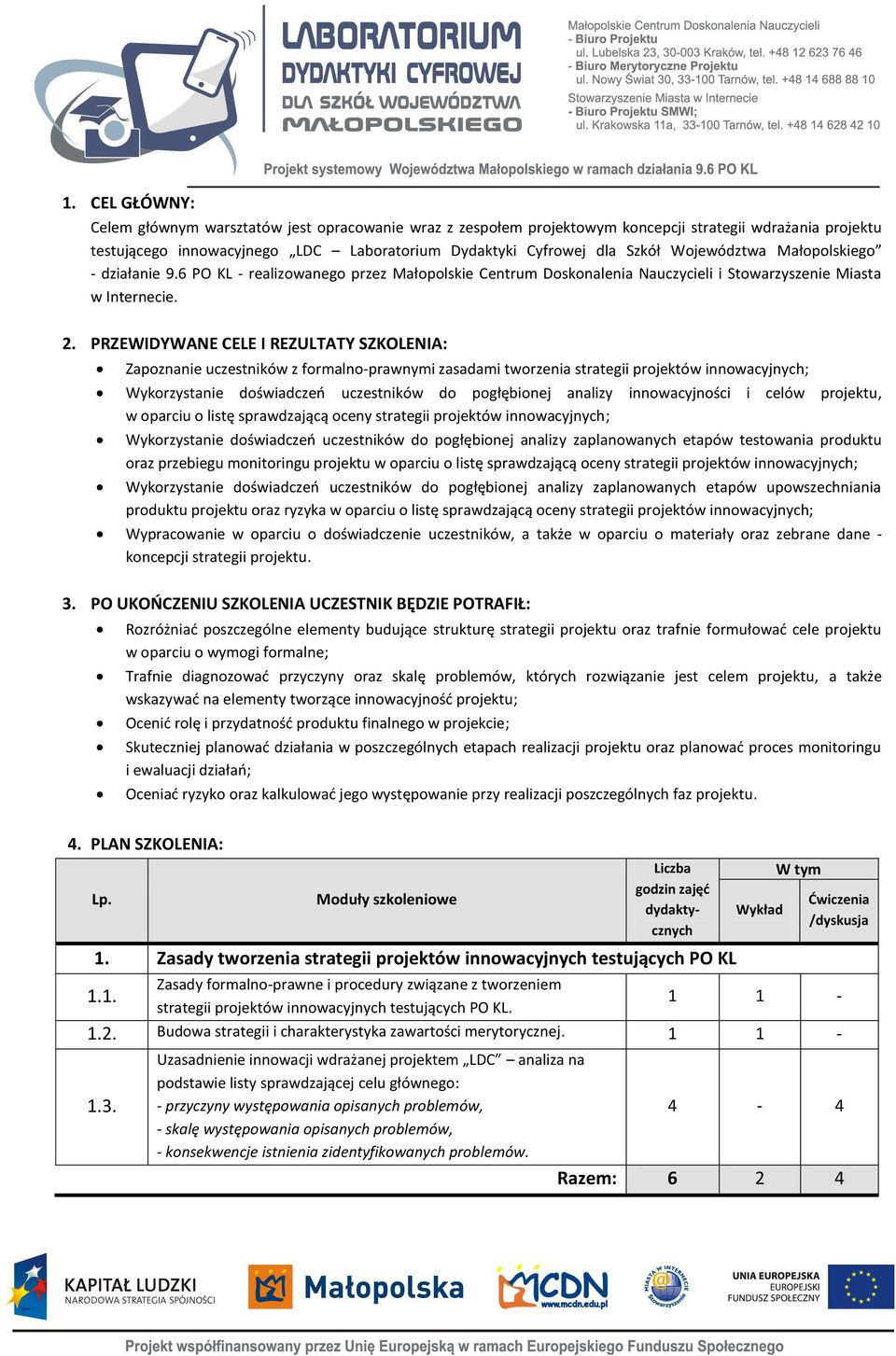 PRZEWIDYWANE CELE I REZULTATY SZKOLENIA: Zapoznanie uczestników z formalno-prawnymi zasadami tworzenia strategii projektów innowacyjnych; Wykorzystanie doświadczeń uczestników do pogłębionej analizy