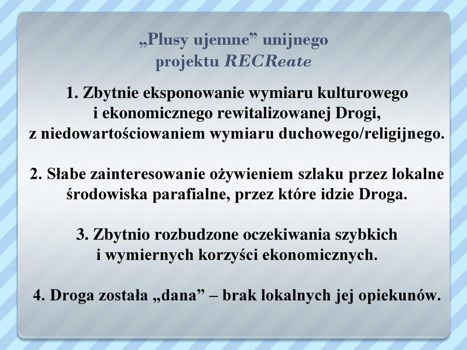 wymiaru duchowego/religijnego. 2.