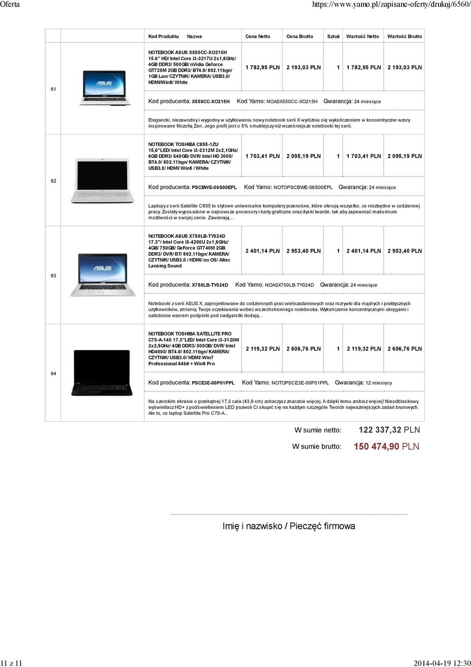 Jego profil jest o 5% smuklejszy niż wcześniejsze notebooki tej serii. NOTEBOOK TOSHIBA C855-1ZU 15,6"LED/ Intel Core i3-2312m 2x2,1GHz/ 6GB DDR3/ 640GB/ DVR/ Intel HD 3000/ BT4.0/ 802.