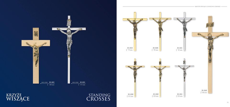 01-031 115 mm Krzyże wiszące Standing crosses