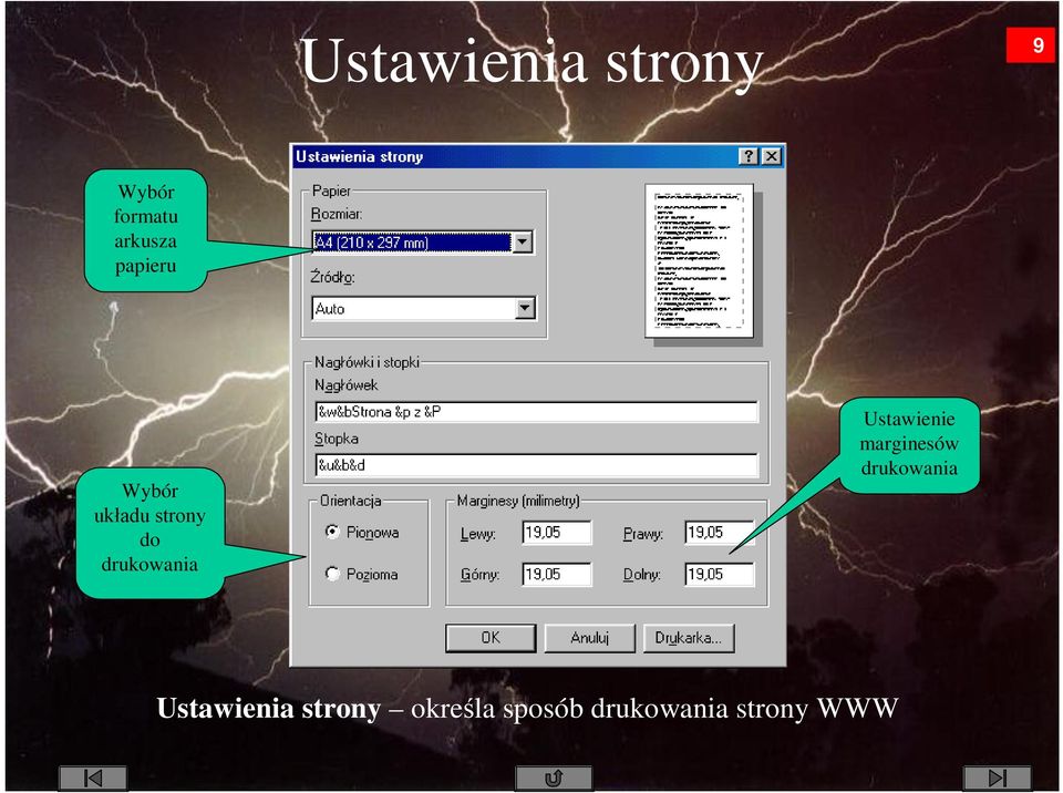 Ustawienie marginesów drukowania