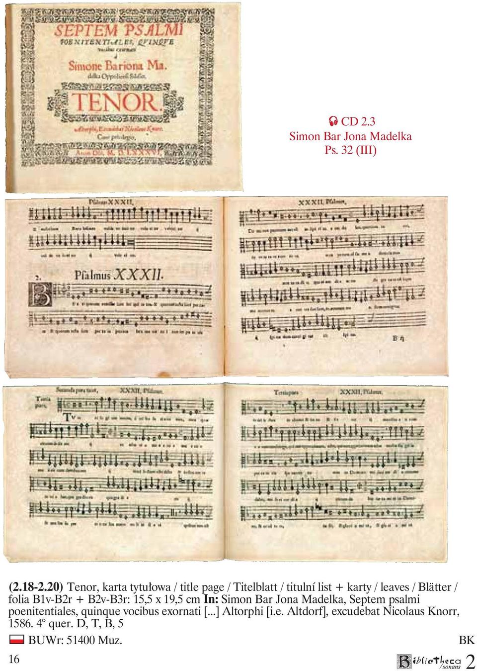 Blätter / folia B1v-Br + Bv-B3r: 15,5 x 19,5 cm In: Simon Bar Jona Madelka, Septem psalmi