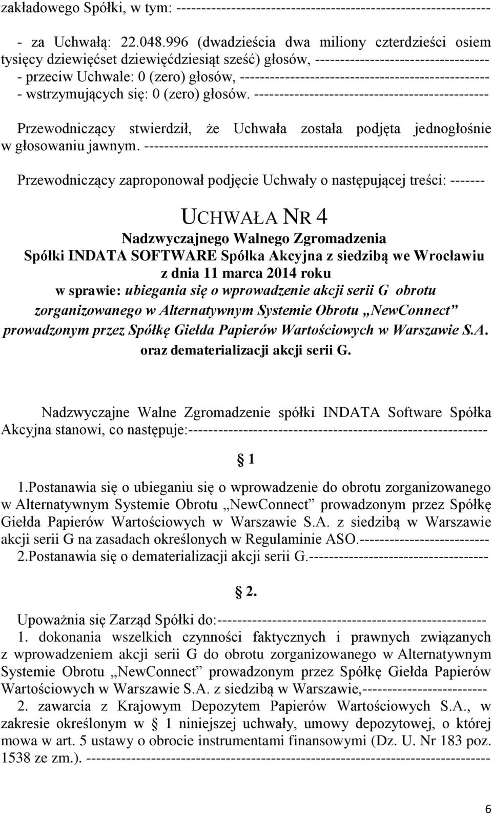 -------------------------------------------------- - wstrzymujących się: 0 (zero) głosów.