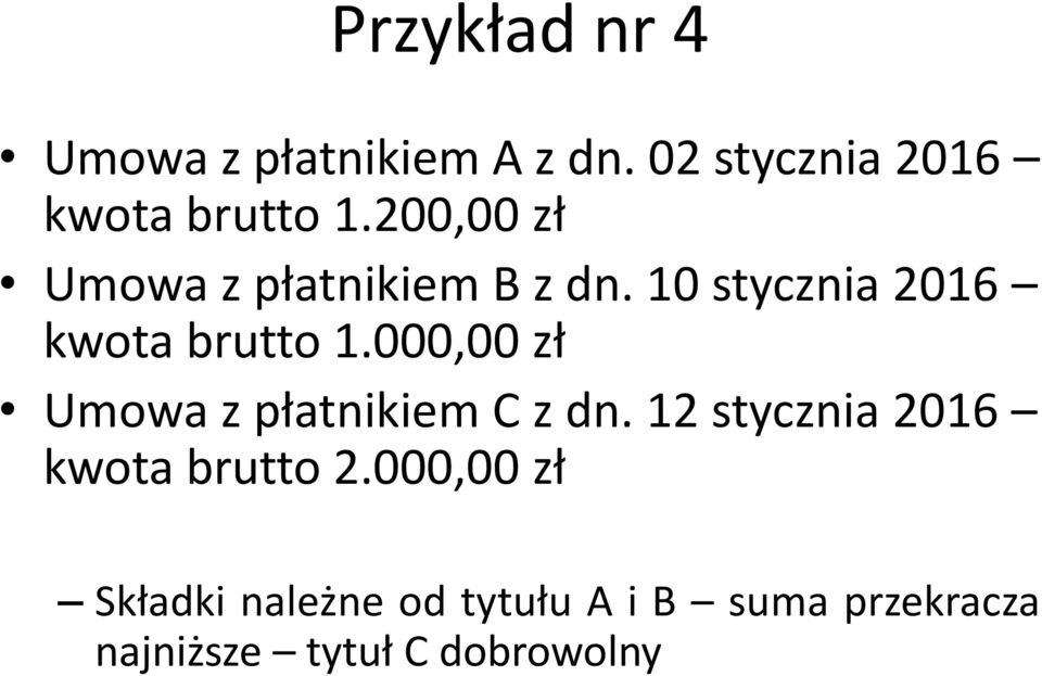 000,00 zł Umowa z płatnikiem C z dn. 12 stycznia 2016 kwota brutto 2.