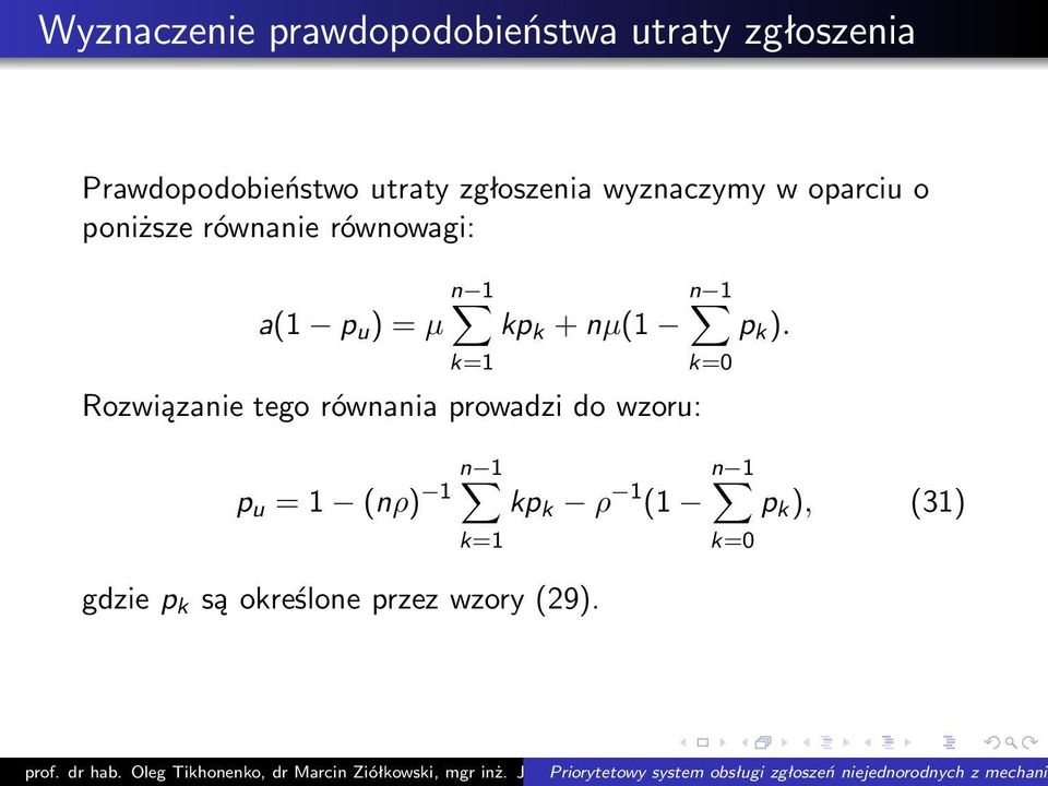 ) =µ kp k +nµ(1 p k ).