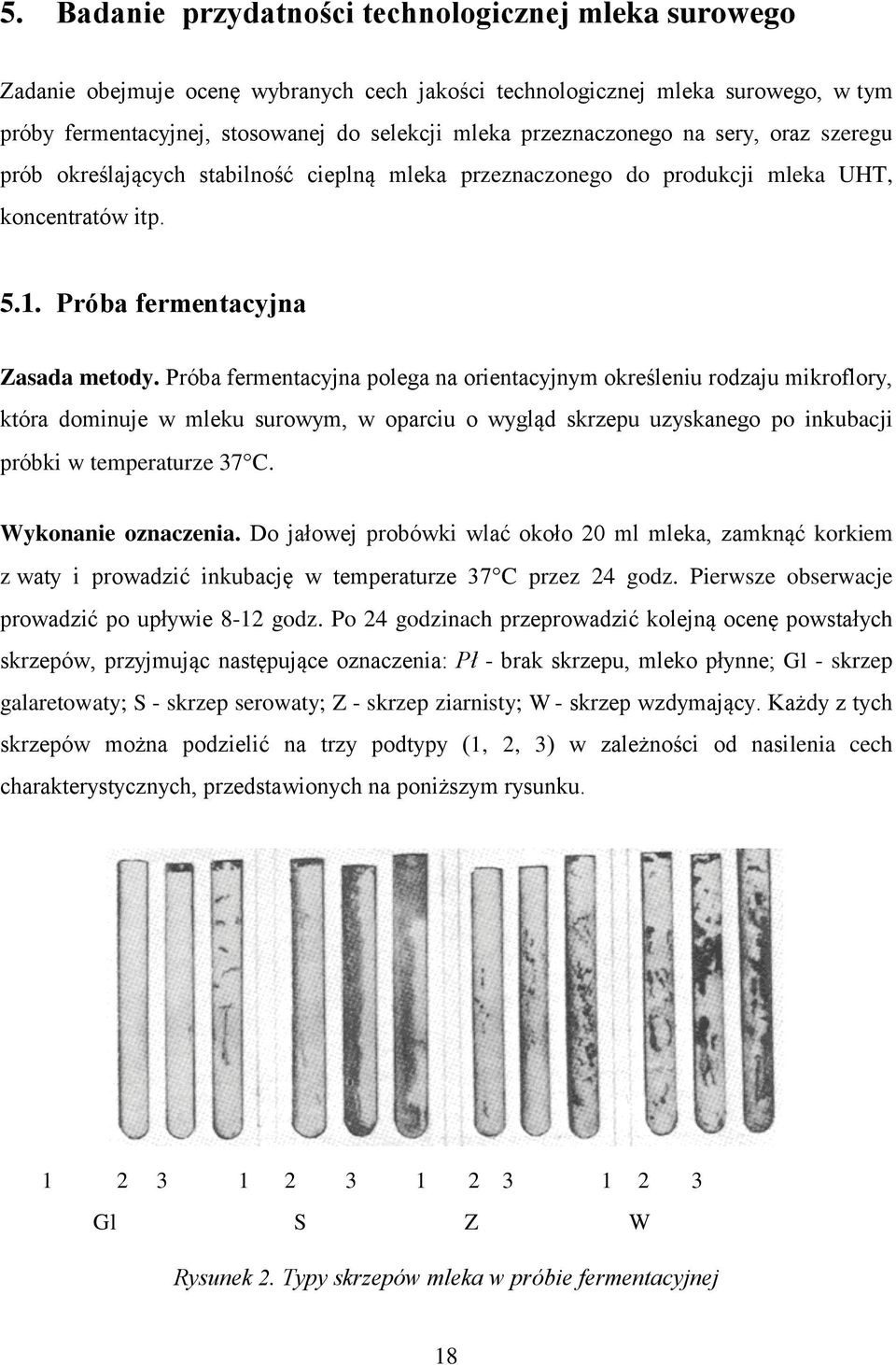 Próba fermentacyjna polega na orientacyjnym określeniu rodzaju mikroflory, która dominuje w mleku surowym, w oparciu o wygląd skrzepu uzyskanego po inkubacji próbki w temperaturze 37 C.