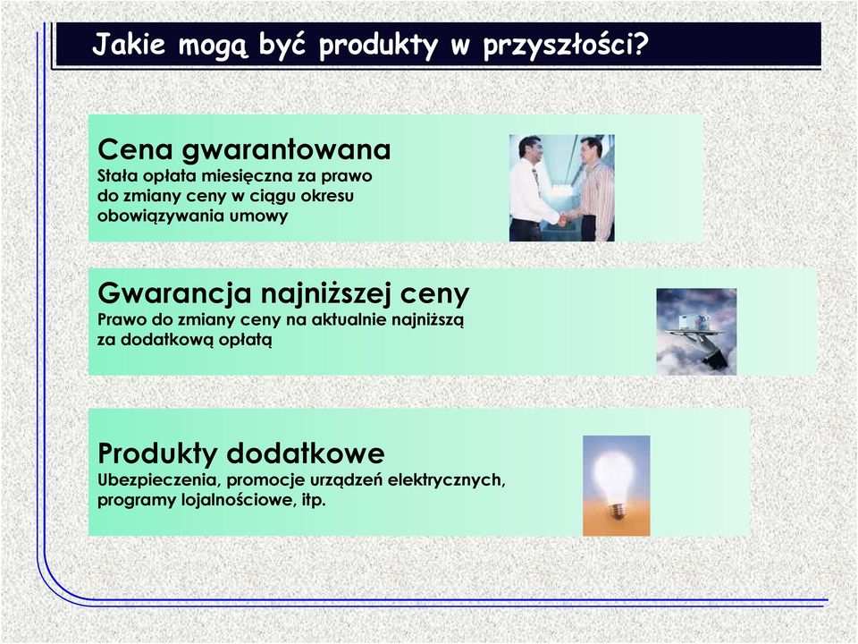 obowiązywania umowy Gwarancja najniŝszej ceny Prawo do zmiany ceny na aktualnie