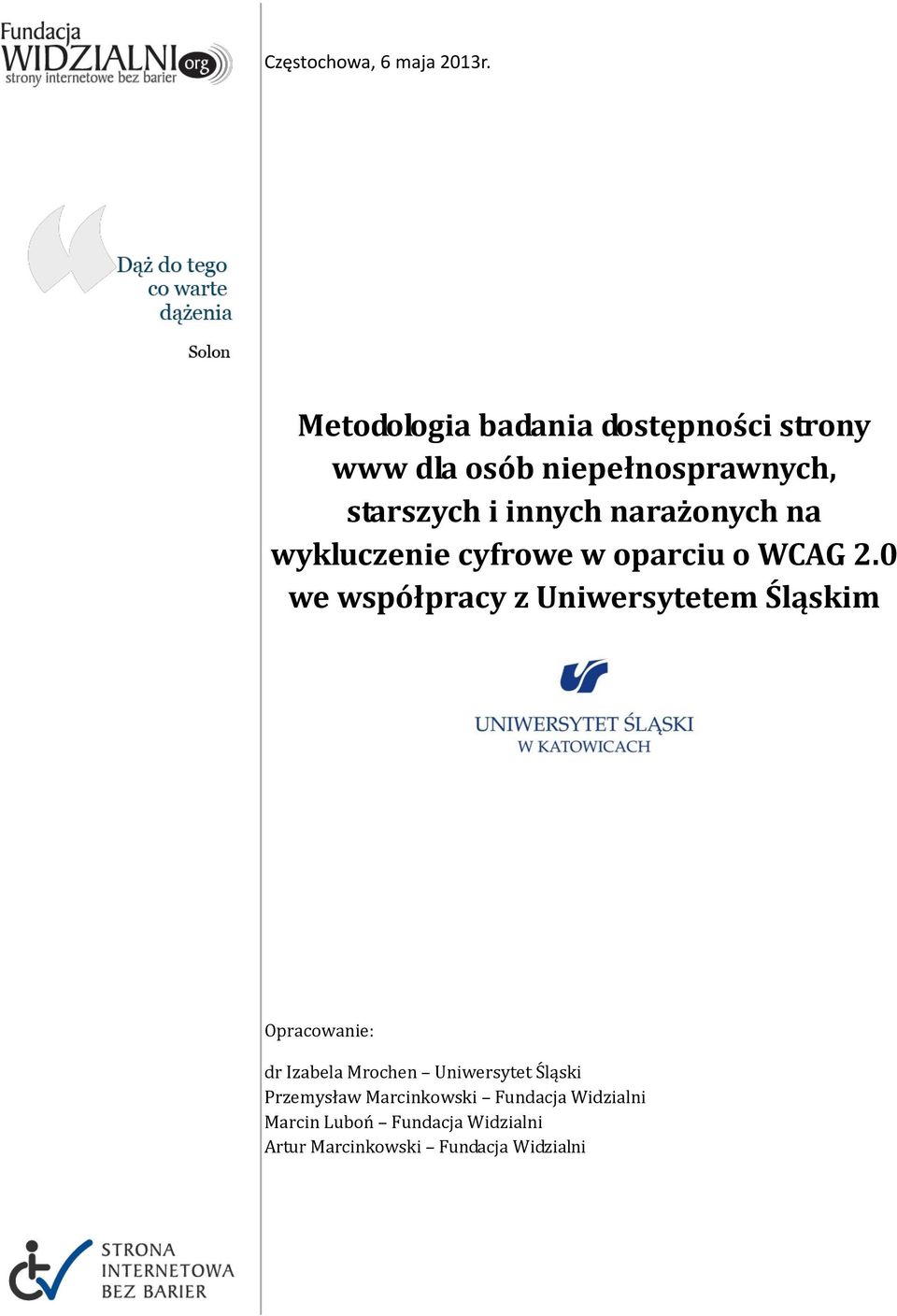 narażonych na wykluczenie cyfrowe w oparciu o WCAG 2.