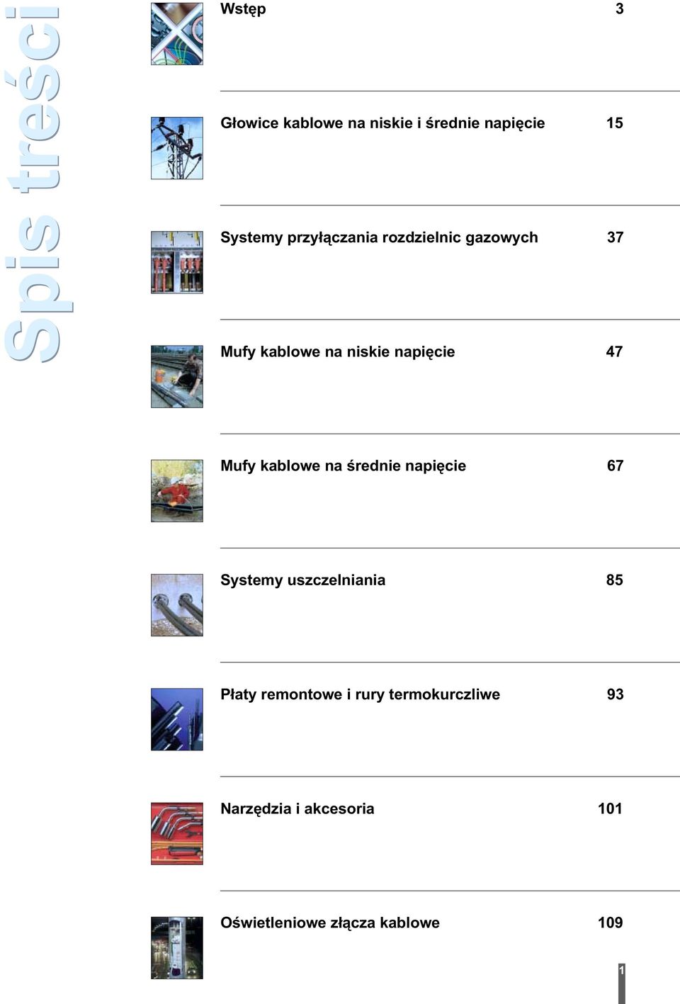 kablowe na średnie napięcie 67 Systemy uszczelniania 85 Płaty remontowe i