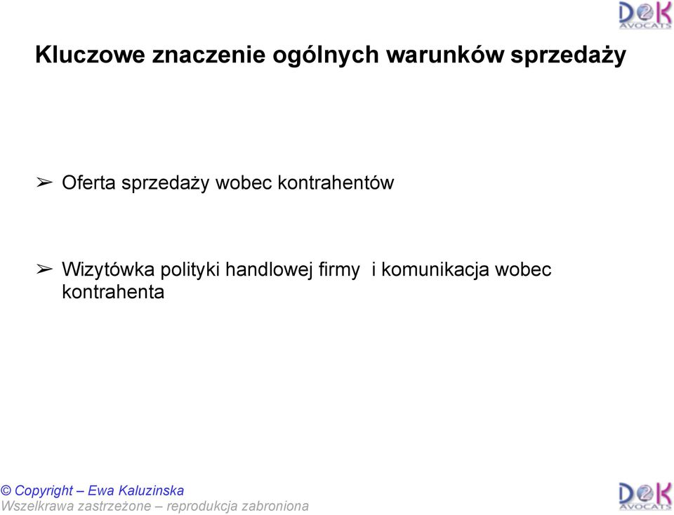 kontrahentów Wizytówka polityki