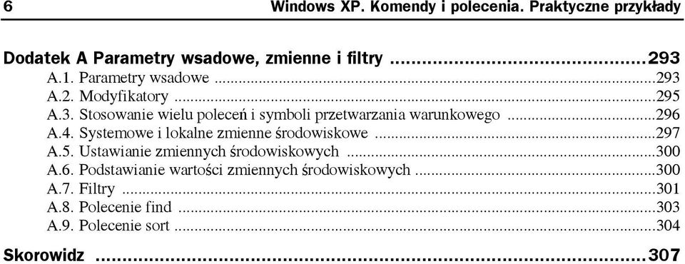 ..296 A.4. Systemowe i lokalne zmienne środowiskowe...297 A.5. Ustawianie zmiennych środowiskowych...300 A.6. Podstawianie wartości zmiennych środowiskowych.