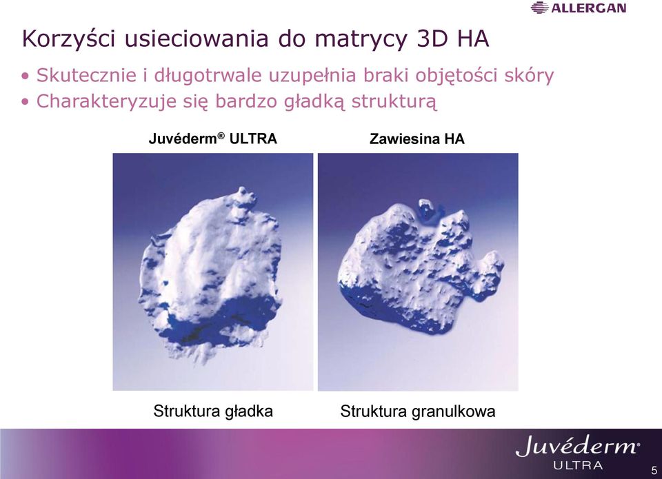 Charakteryzuje się bardzo gładką strukturą Juvéderm