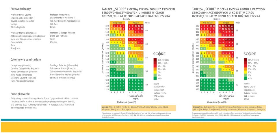 (Francja) Tomi Mikkola (Finlandia) Podziękowanie Profesor Amos Pines Departments of Medicine T Tel-Aviv Souraski Medical Center Tel-Aviv Izrael Profesor Giuseppe Rosano IRCCS San Raffaele Rzym Włochy