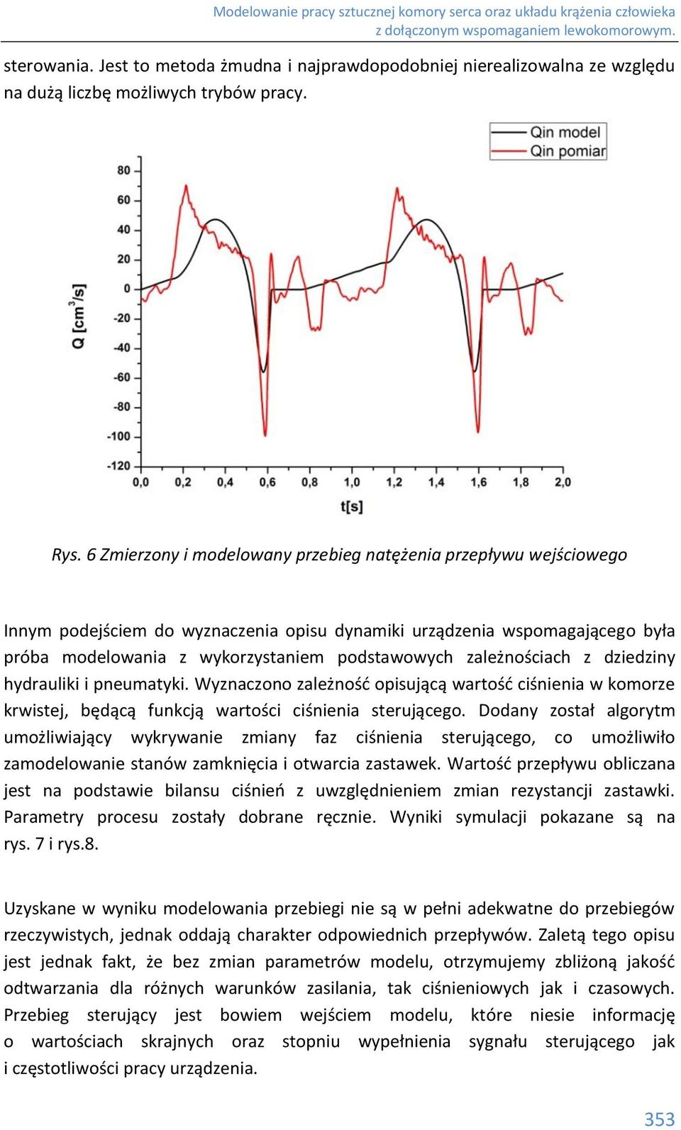 zależnościach z dziedziny hydrauliki i pneumatyki. Wyznaczono zależność opisującą wartość ciśnienia w komorze krwistej, będącą funkcją wartości ciśnienia sterującego.