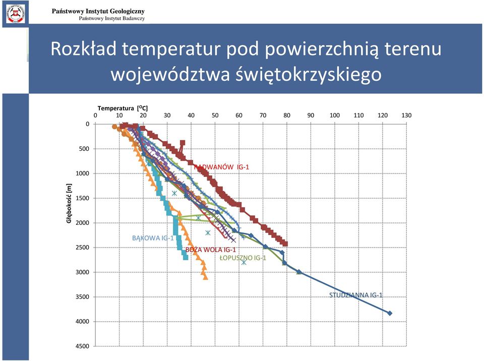 40 50 60 70 80 90 100 110 120 130 500 1000 RADWANÓW IG-1 Głębokość [m] 1500 2000