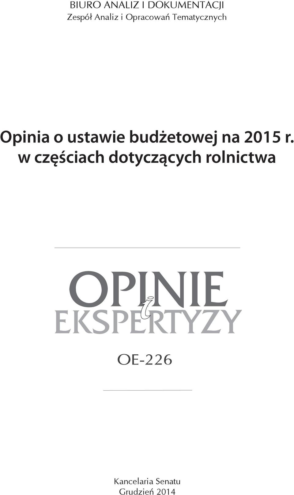 budżetowej na 2015 r.