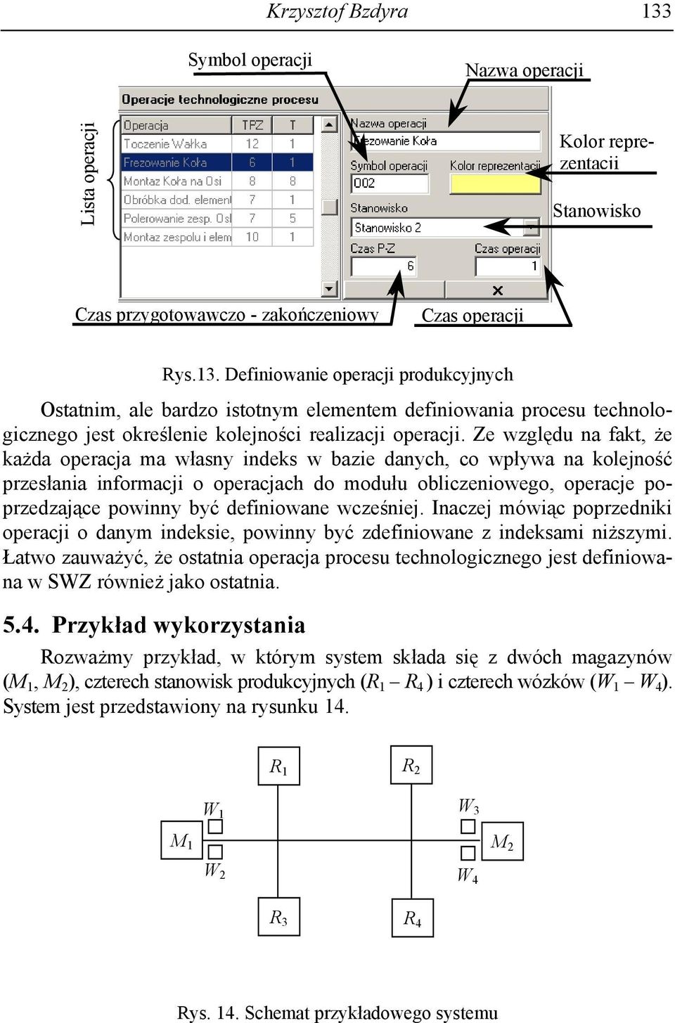 Ze względu na fakt, że każda operaca ma własny indeks w bazie danych, co wpływa na koleność przesłania informaci o operacach do modułu obliczeniowego, operace poprzedzaące powinny być definiowane