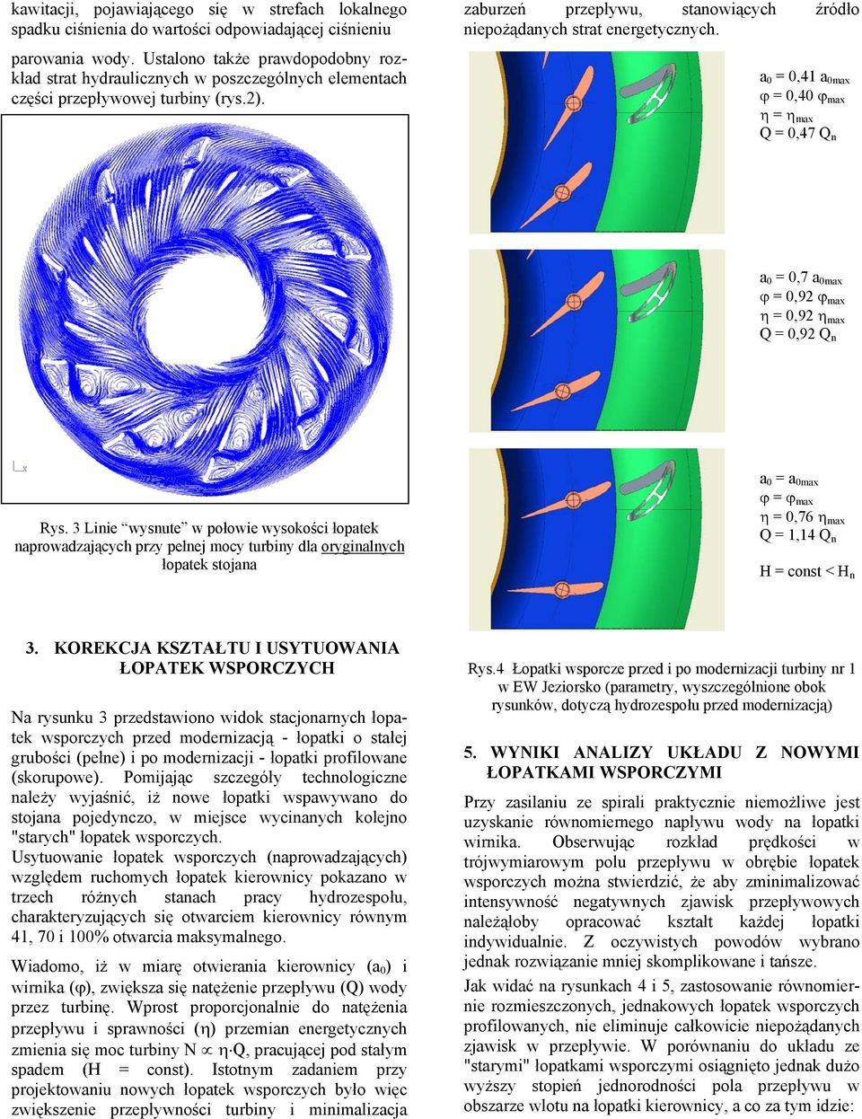 a 0 = 0,41 a 0max ϕ = 0,40 ϕ max η = η max Q = 0,47 Q n a 0 = 0,7 a 0max ϕ = 0,92 ϕ max η = 0,92 η max Q = 0,92 Q n Rys.