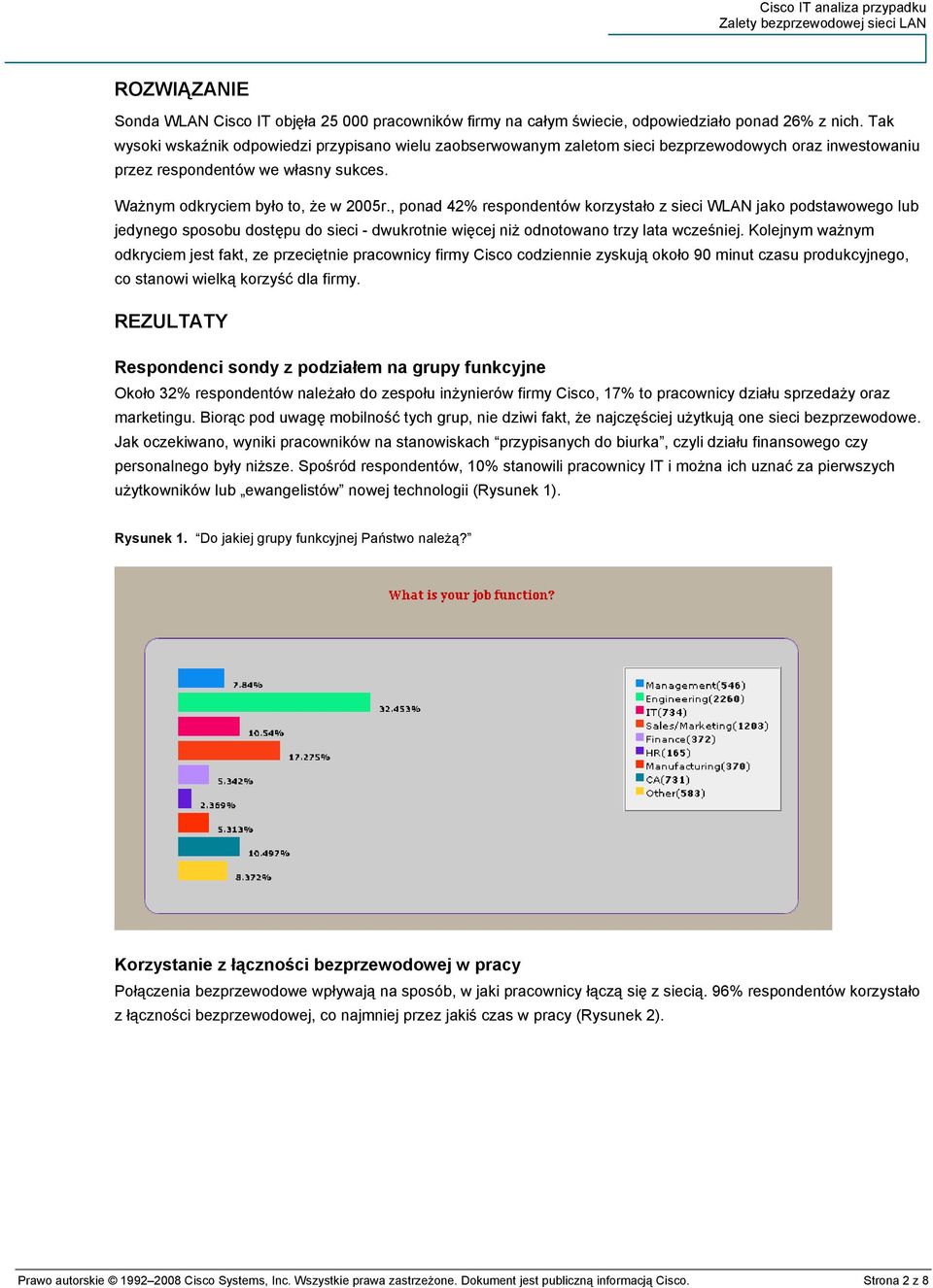 , ponad 42% respondentów korzystało z sieci WLAN jako podstawowego lub jedynego sposobu dostępu do sieci - dwukrotnie więcej niż odnotowano trzy lata wcześniej.