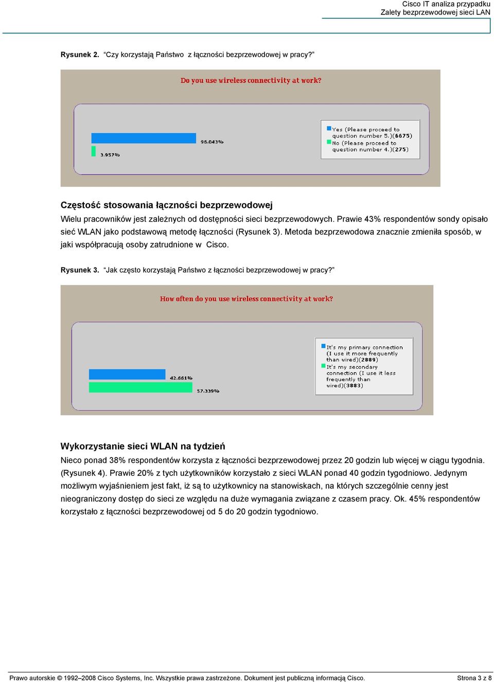 Jak często korzystają Państwo z łączności bezprzewodowej w pracy?