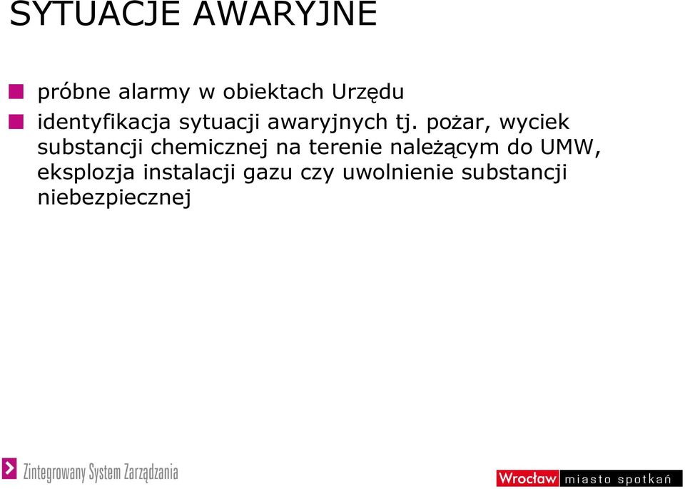 pożar, wyciek substancji chemicznej na terenie