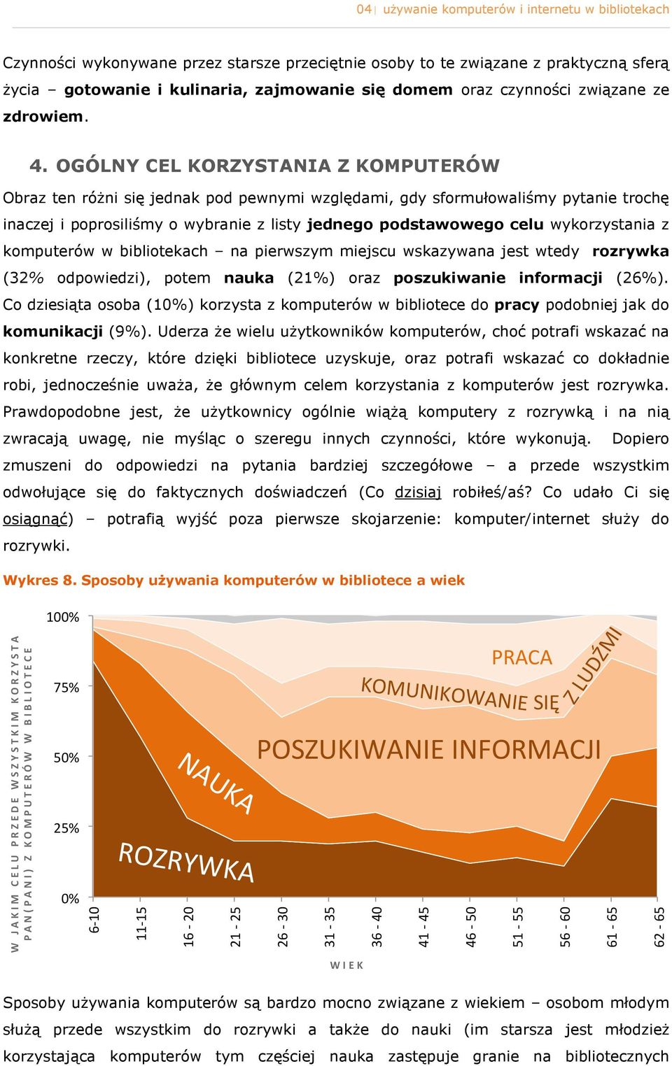 OGÓLNY CEL KORZYSTANIA Z KOMPUTERÓW Obraz ten różni się jednak pd pewnymi względami, gdy sfrmułwaliśmy pytanie trchę inaczej i pprsiliśmy wybranie z listy jedneg pdstawweg celu wykrzystania z