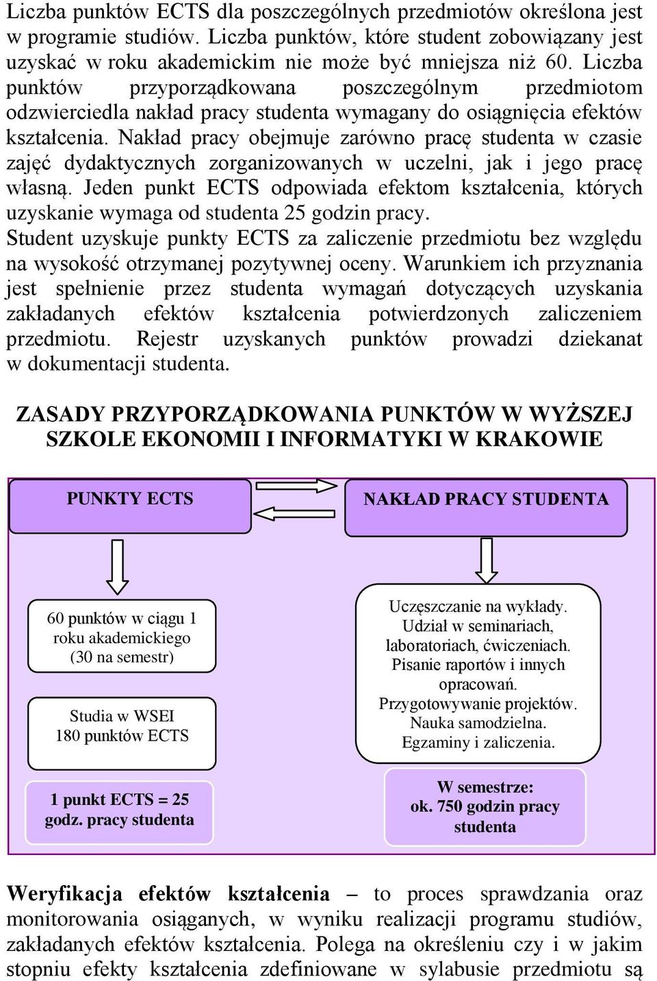 Nakład pracy obejmuje zarówno pracę studenta w czasie zajęć dydaktycznych zorganizowanych w uczelni, jak i jego pracę własną.