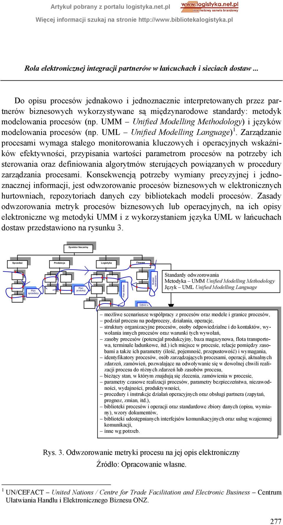 UMM Unified Modelling Methodology) i języków modelowania procesów (np. UML Unified Modelling Language) 1.