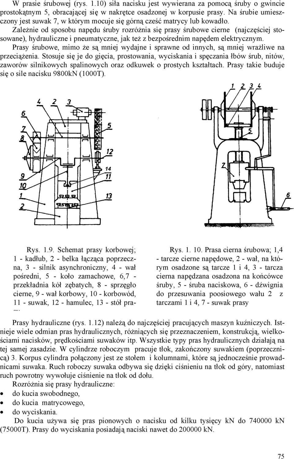 Zależnie od sposobu napędu śruby rozróżnia się prasy śrubowe cierne (najczęściej stosowane), hydrauliczne i pneumatyczne, jak też z bezpośrednim napędem elektrycznym.