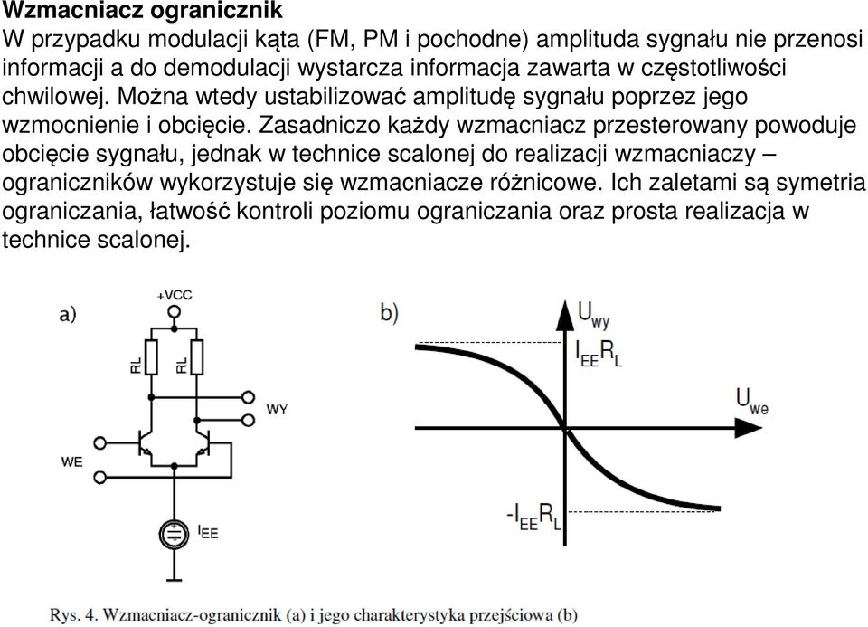 Zasadniczo każdy wzmacniacz przesterowany powoduje obcięcie sygnału, jednak w technice scalonej do realizacji wzmacniaczy ograniczników