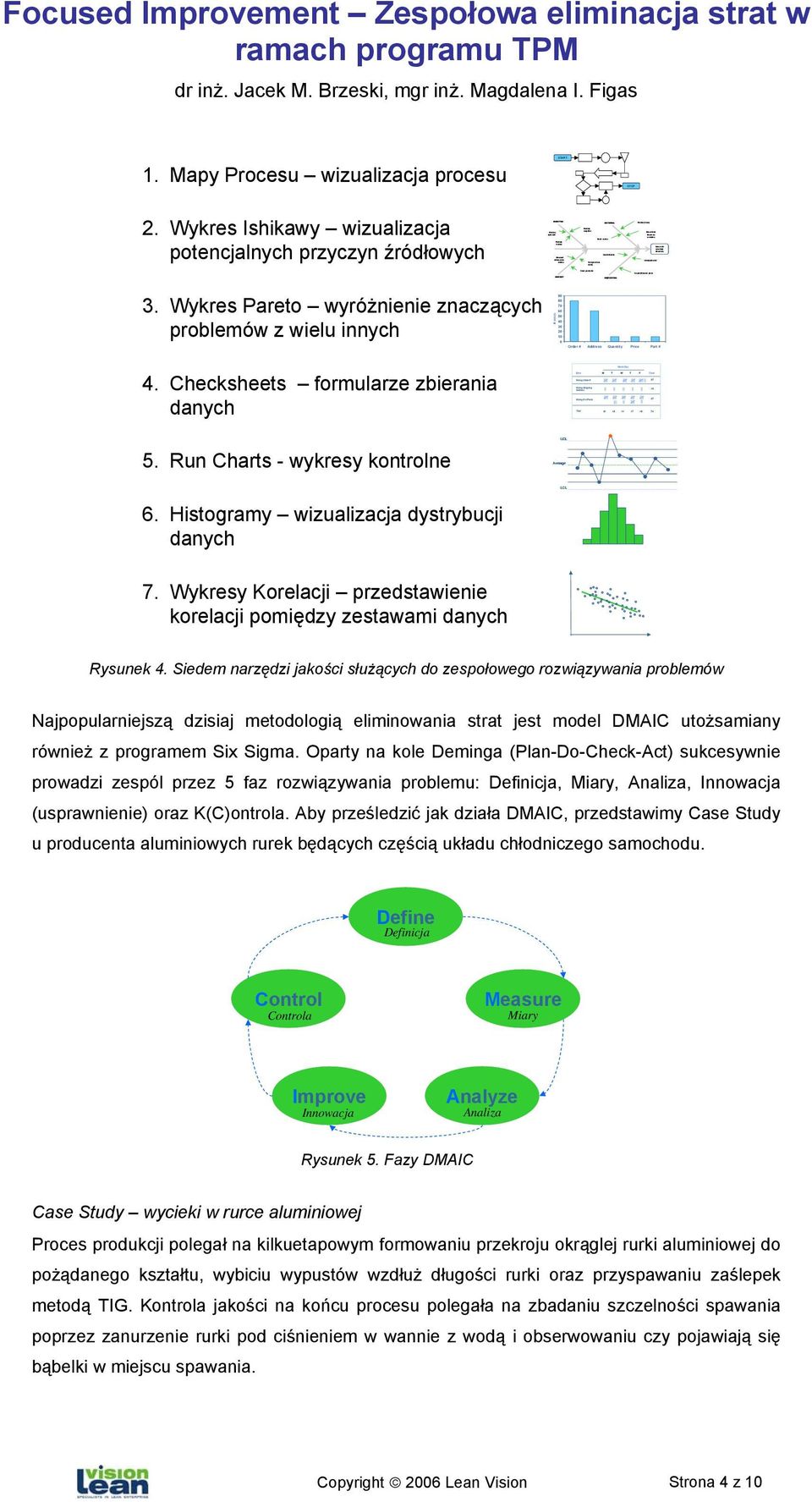 Focused Improvement Zespołowa eliminacja strat w 1. Mapy Procesu wizualizacja procesu 2. Wykres Ishikawy wizualizacja potencjalnych przyczyn źródłowych 3.