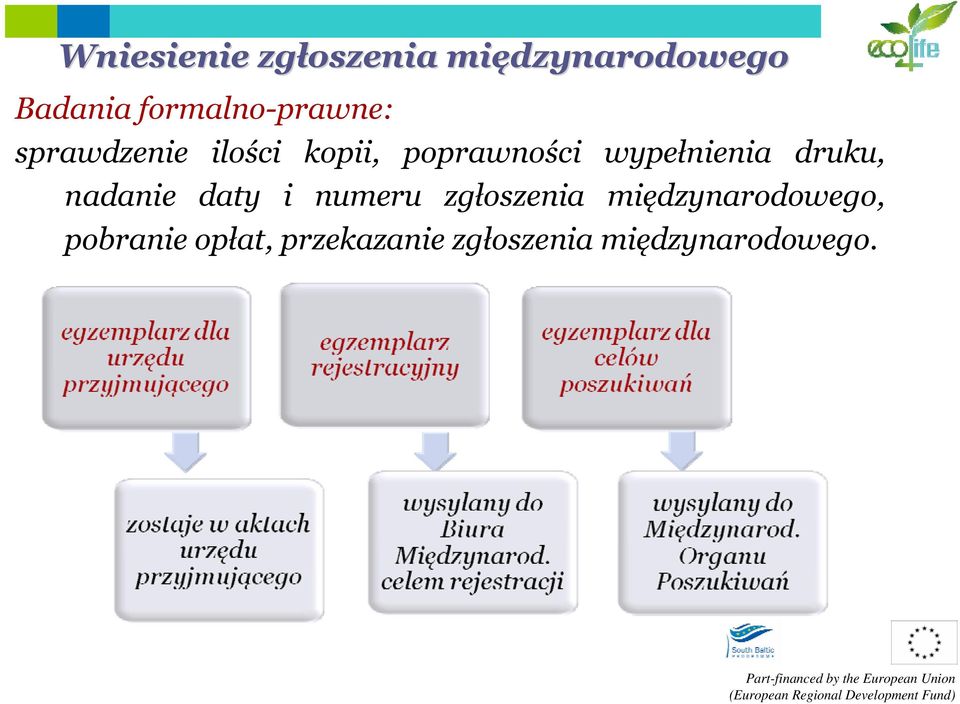 wypełnienia druku, nadanie daty i numeru zgłoszenia