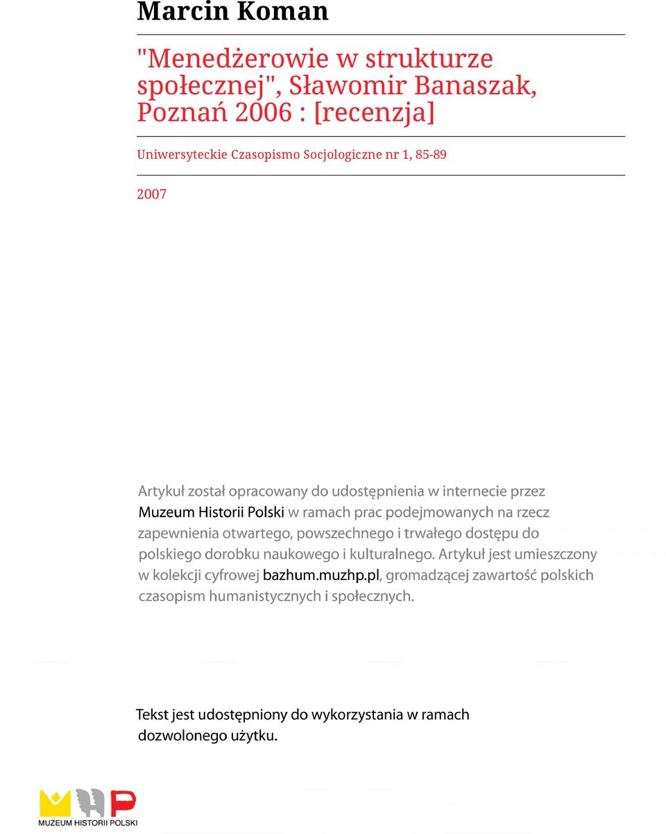 Banaszak, Poznań 2006 : [recenzja]