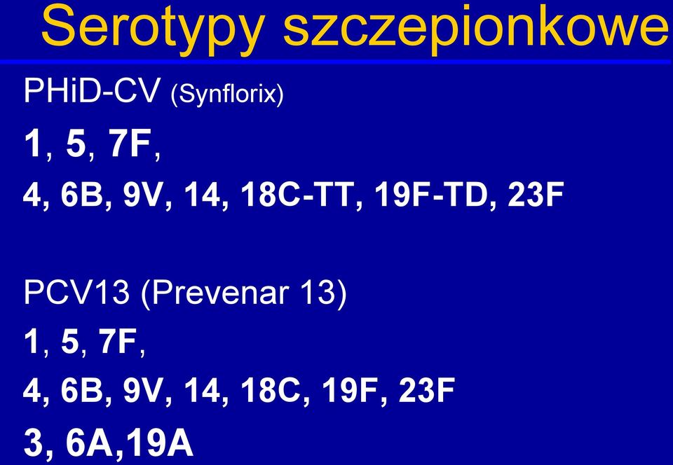 18C-TT, 19F-TD, 23F PCV13 (Prevenar