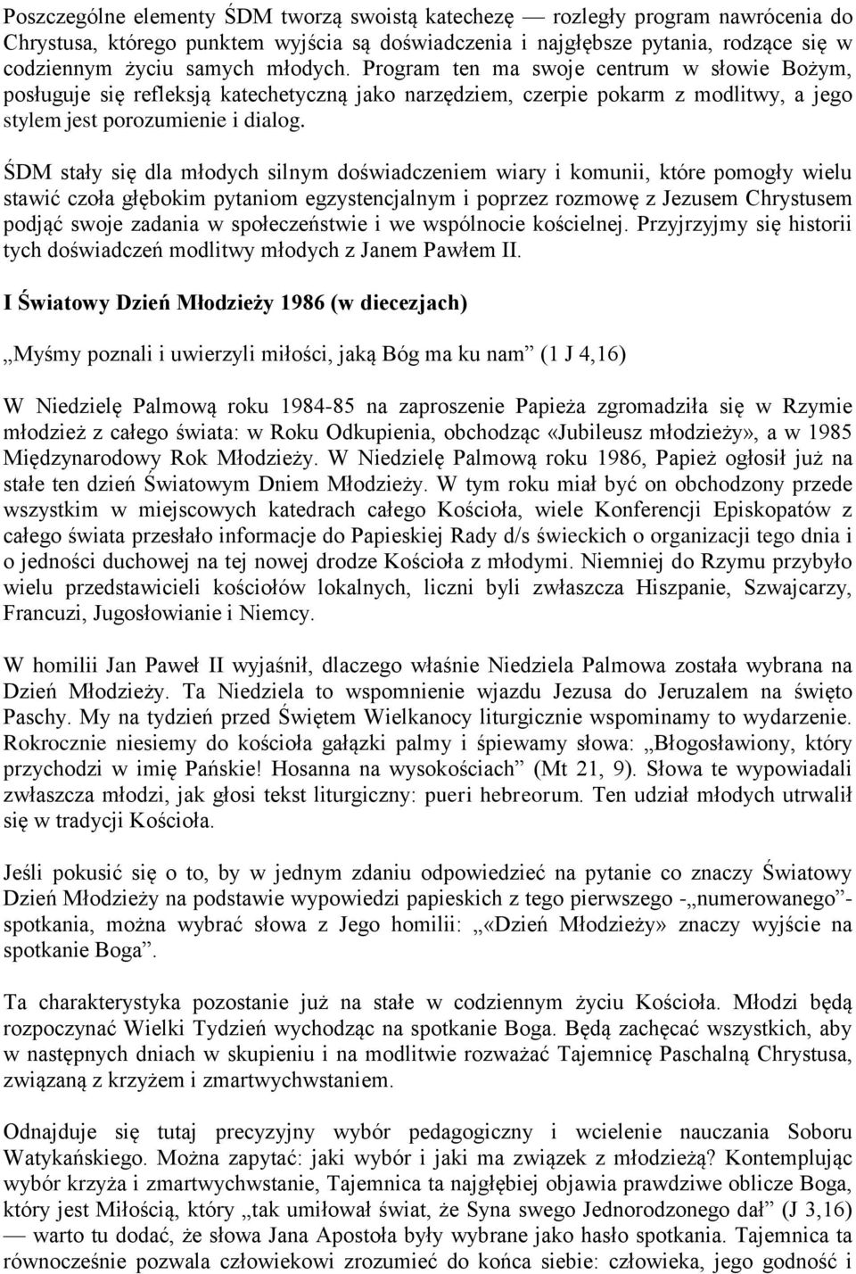 ŚDM stały się dla młodych silnym doświadczeniem wiary i komunii, które pomogły wielu stawić czoła głębokim pytaniom egzystencjalnym i poprzez rozmowę z Jezusem Chrystusem podjąć swoje zadania w