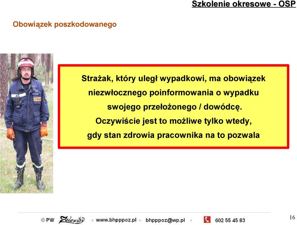 swojego przełożonego / dowódcę.