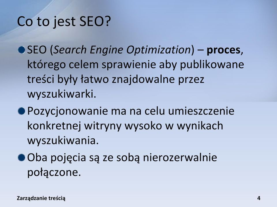 publikowane treści były łatwo znajdowalne przez wyszukiwarki.