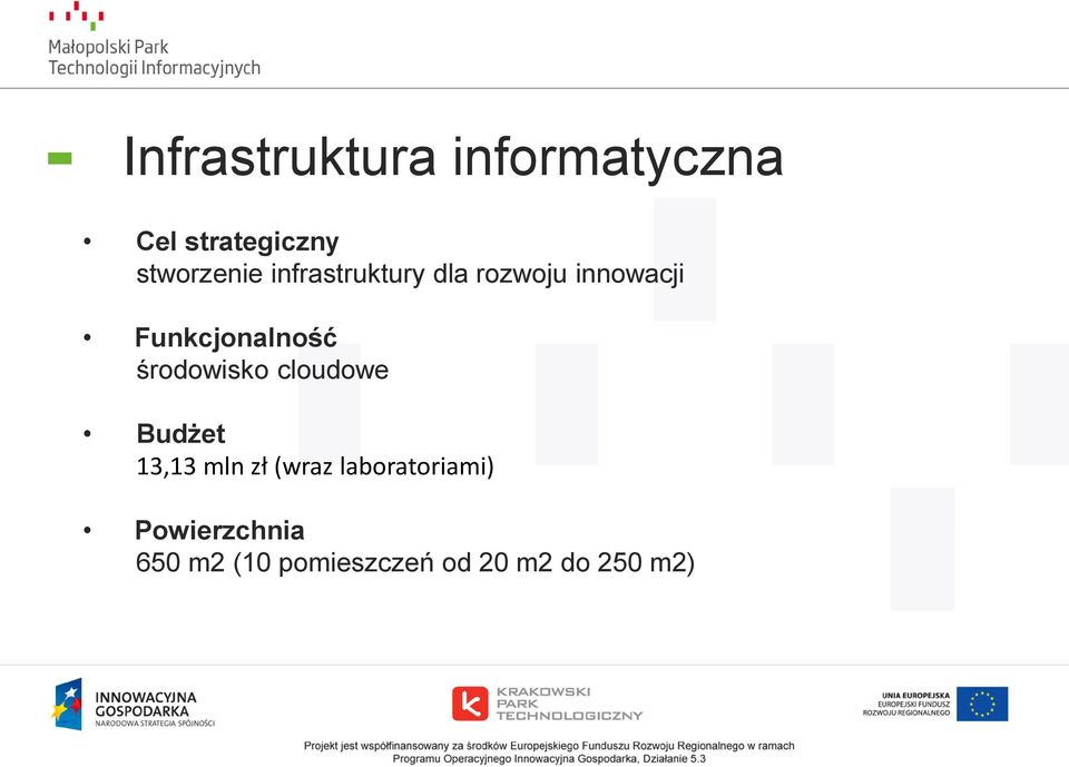 środowisko cloudowe Budżet 13,13 mln zł (wraz