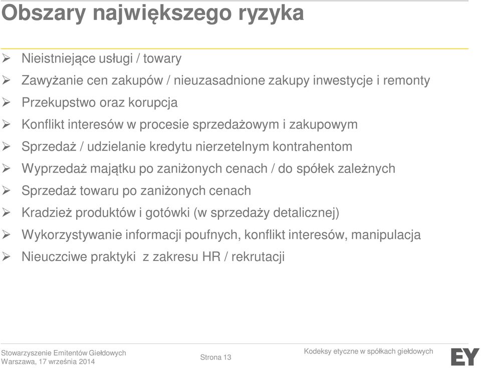 kontrahentom Wyprzedaż majątku po zaniżonych cenach / do spółek zależnych Sprzedaż towaru po zaniżonych cenach Kradzież produktów i