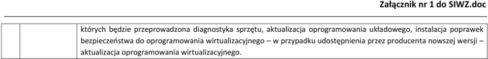 oprogramowania wirtualizacyjnego w przypadku udostępnienia przez