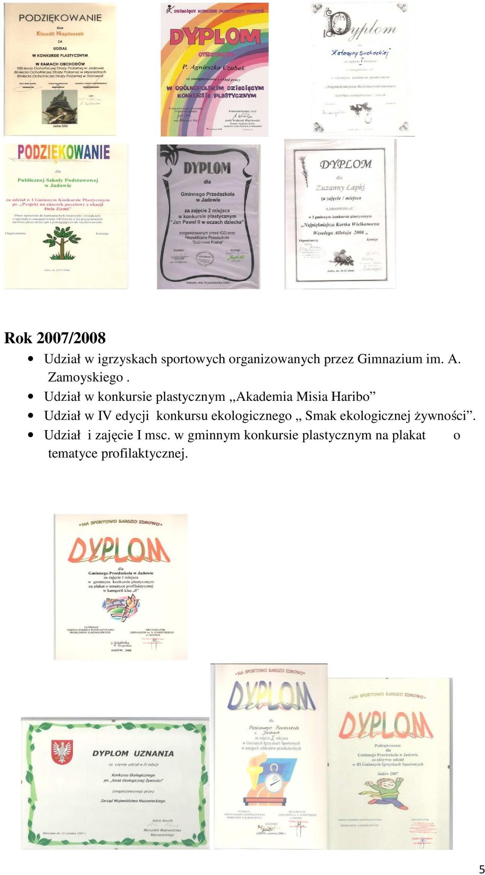 Udział w konkursie plastycznym,,akademia Misia Haribo Udział w IV edycji