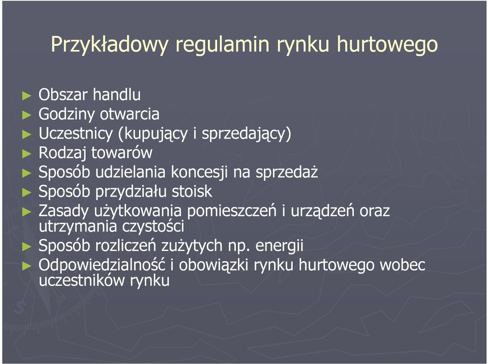 stoisk Zasady uŝytkowania pomieszczeń i urządzeń oraz utrzymania czystości Sposób