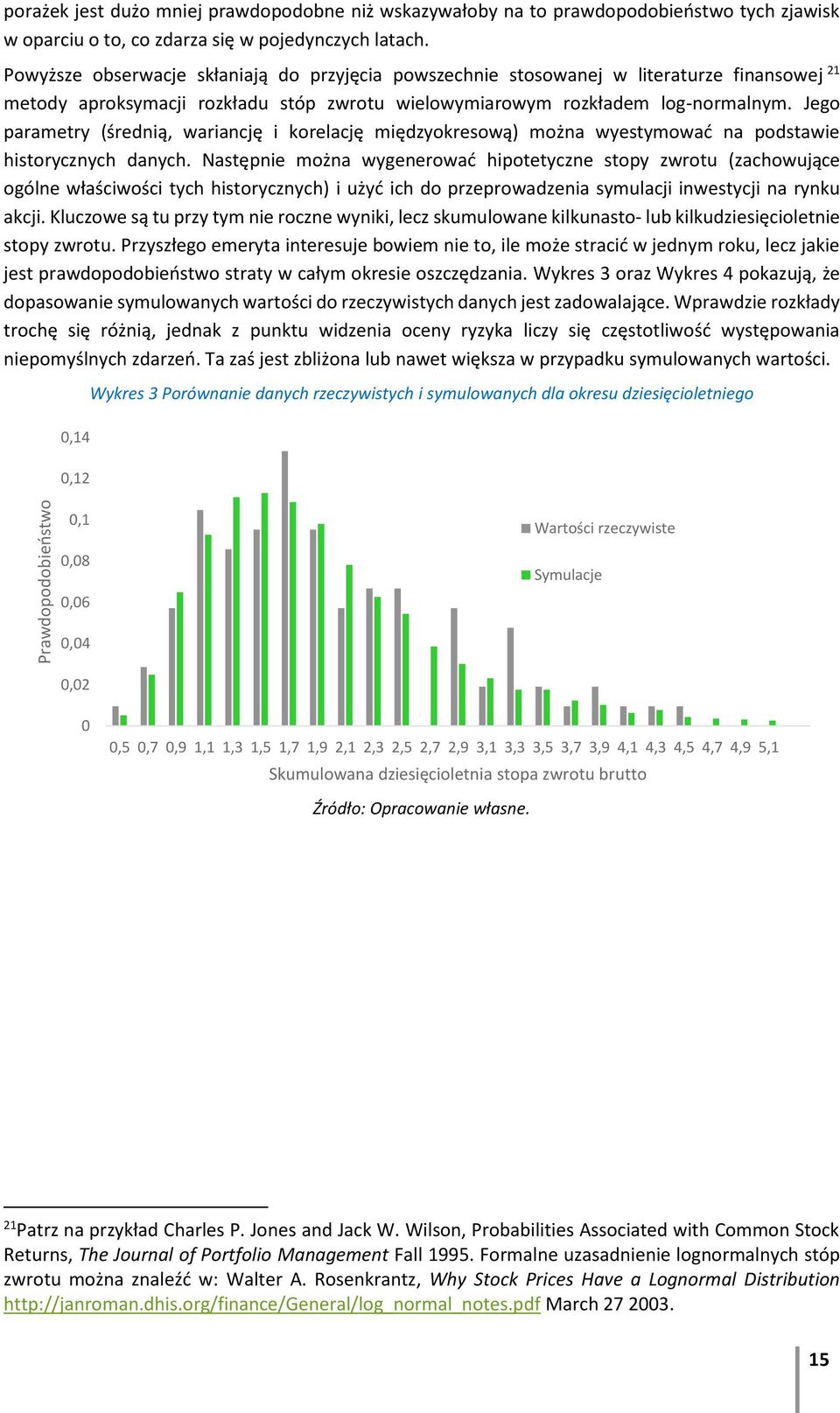 Jego parametry (średnią, wariancję i korelację międzyokresową) można wyestymować na podstawie historycznych danych.