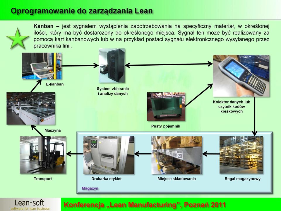 Sygnał ten może być realizowany za pomocą kart kanbanowych lub w na przykład postaci sygnału elektronicznego wysyłanego przez pracownika linii.