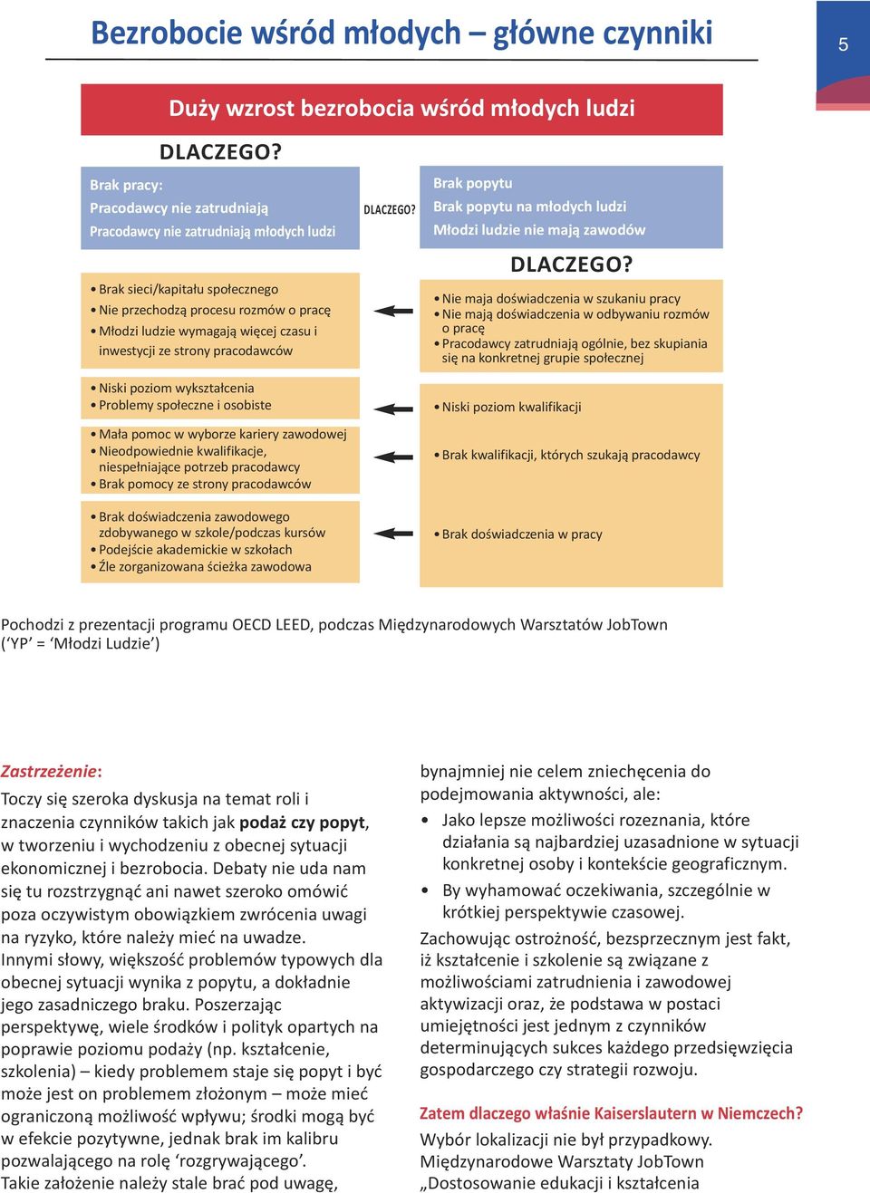 ze strony pracodawców Niski poziom wykształcenia Problemy społeczne i osobiste Mała pomoc w wyborze kariery zawodowej Nieodpowiednie kwalifikacje, niespełniające potrzeb pracodawcy Brak pomocy ze