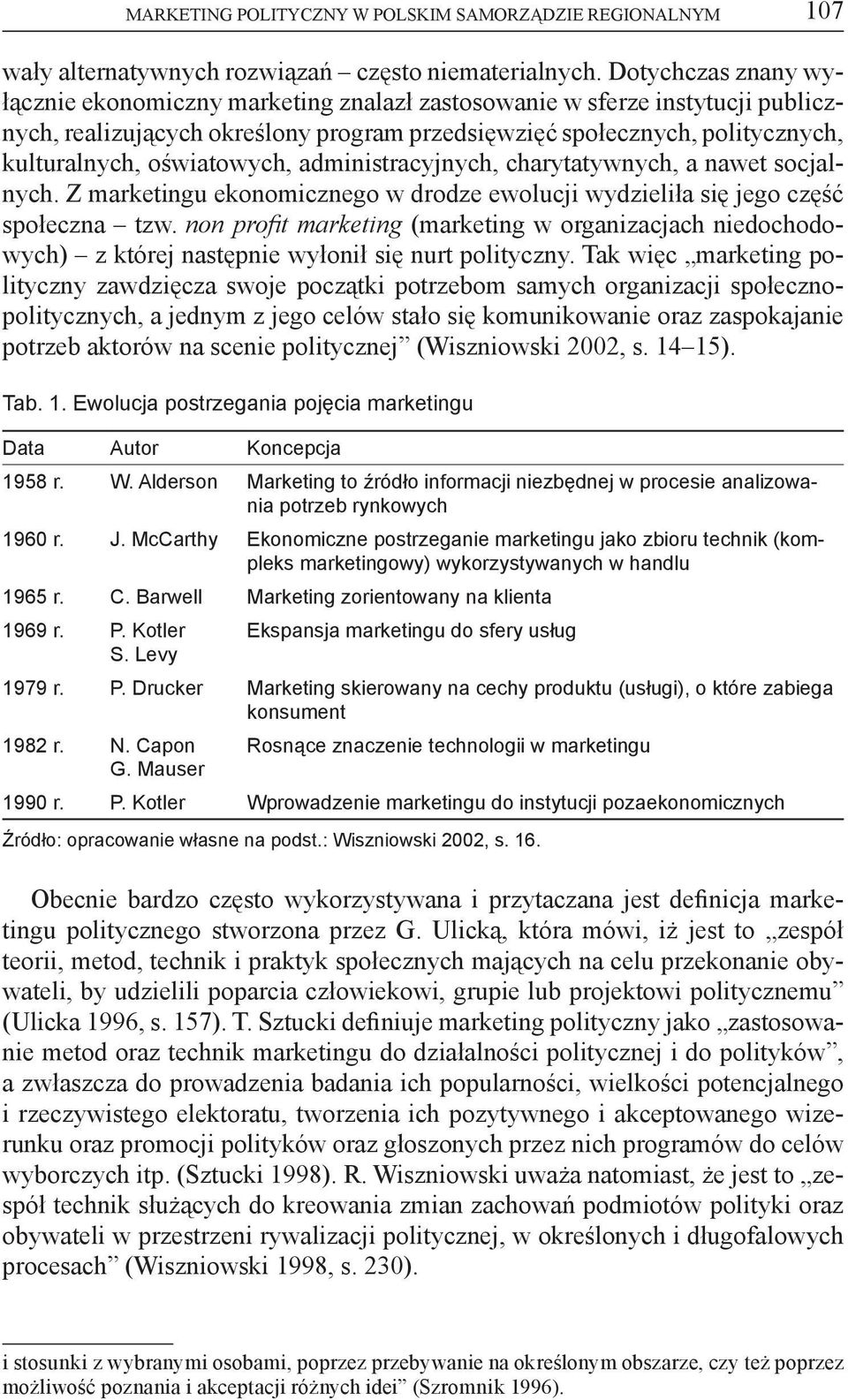 oświatowych, administracyjnych, charytatywnych, a nawet socjalnych. Z marketingu ekonomicznego w drodze ewolucji wydzieliła się jego część społeczna tzw.