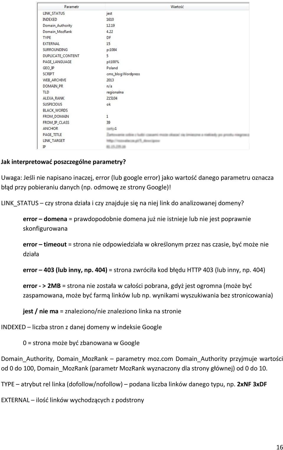 error domena = prawdopodobnie domena już nie istnieje lub nie jest poprawnie skonfigurowana error timeout = strona nie odpowiedziała w określonym przez nas czasie, być może nie działa error 403 (lub