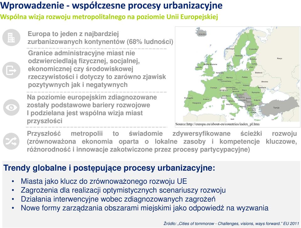 zdiagnozowane zostały podstawowe bariery rozwojowe I podzielana jest wspólna wizja miast przyszłości Przyszłość metropolii to świadomie zdywersyfikowane ścieżki rozwoju (zrównoważona ekonomia oparta